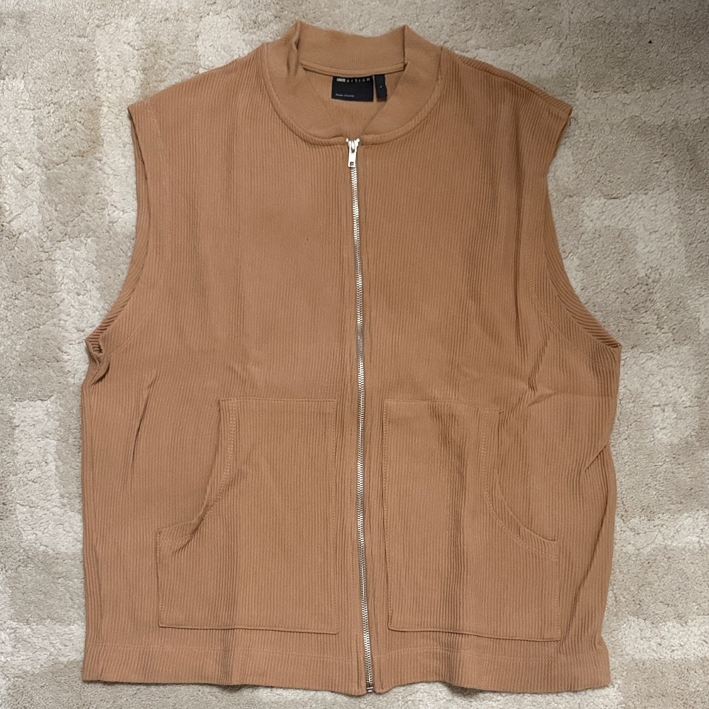 ASOS Men's Brown Zip-Up Vest